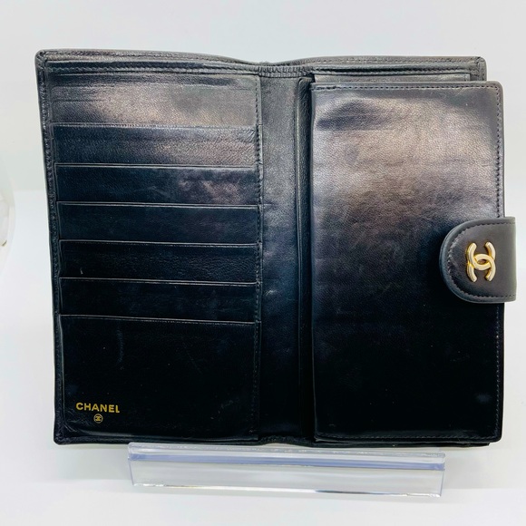 CHANEL Black Quilted Lambskin French Purse Wallet with COA! - Picture 3 of 16